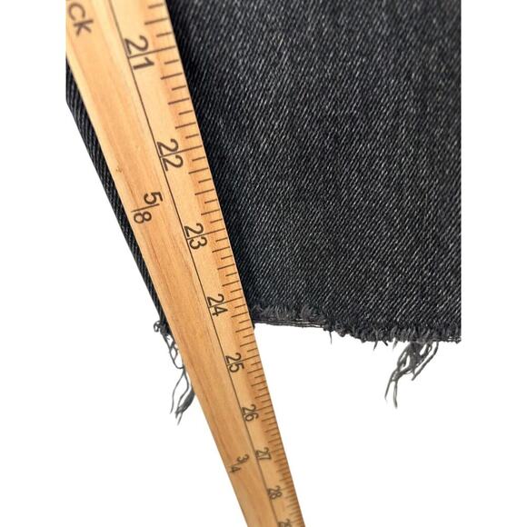 We The Free Jeans 26 Reg High Rise Black Destroyed Exposed Button Fly Raw Hem - Picture 12 of 13